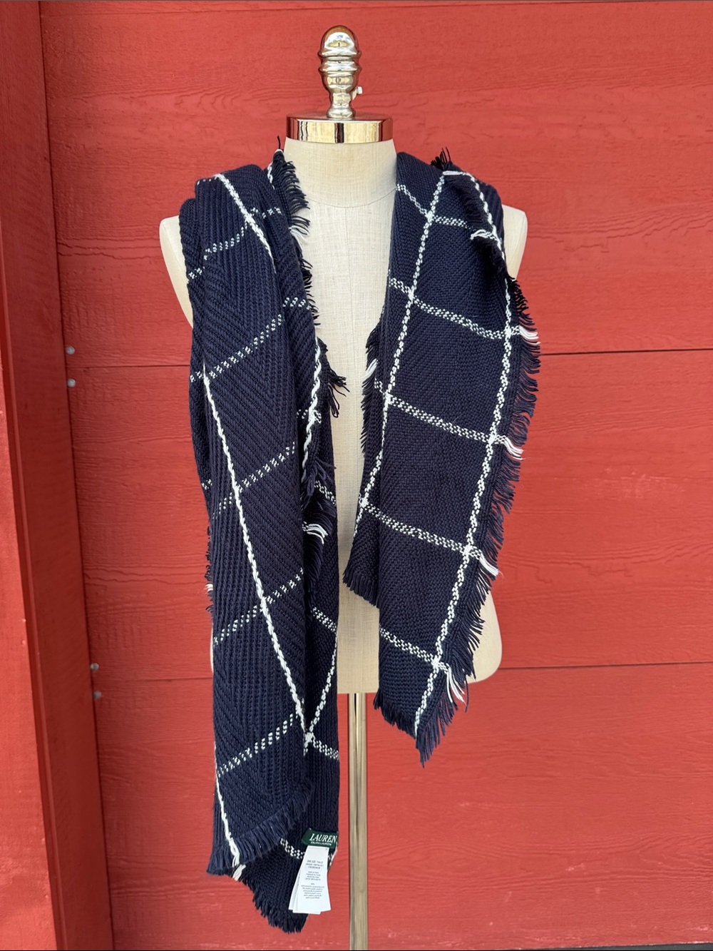 Lauren Ralph Lauren Windowpane Knit Scarf